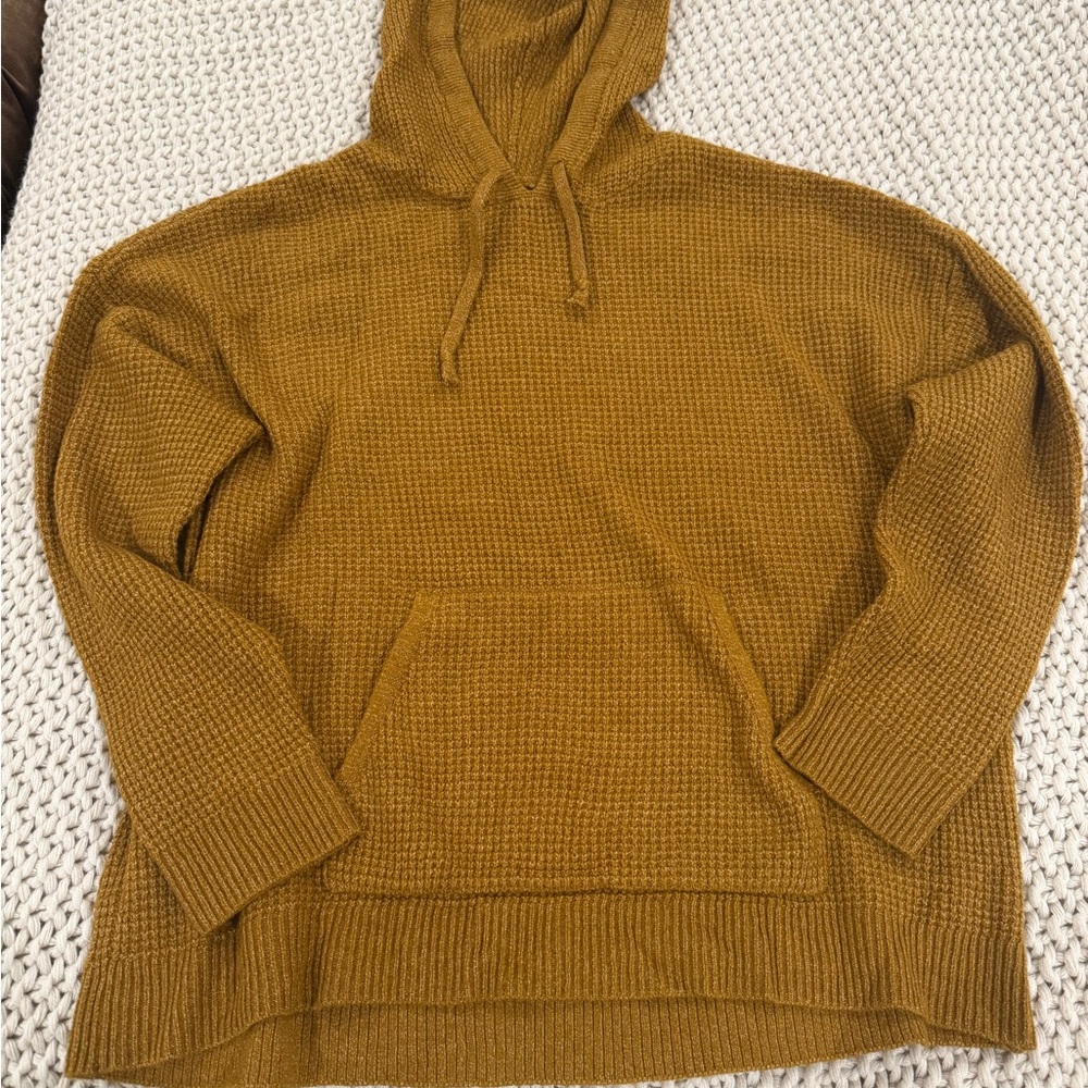 Aerie Women's Mustard Brown Hooded Sweater